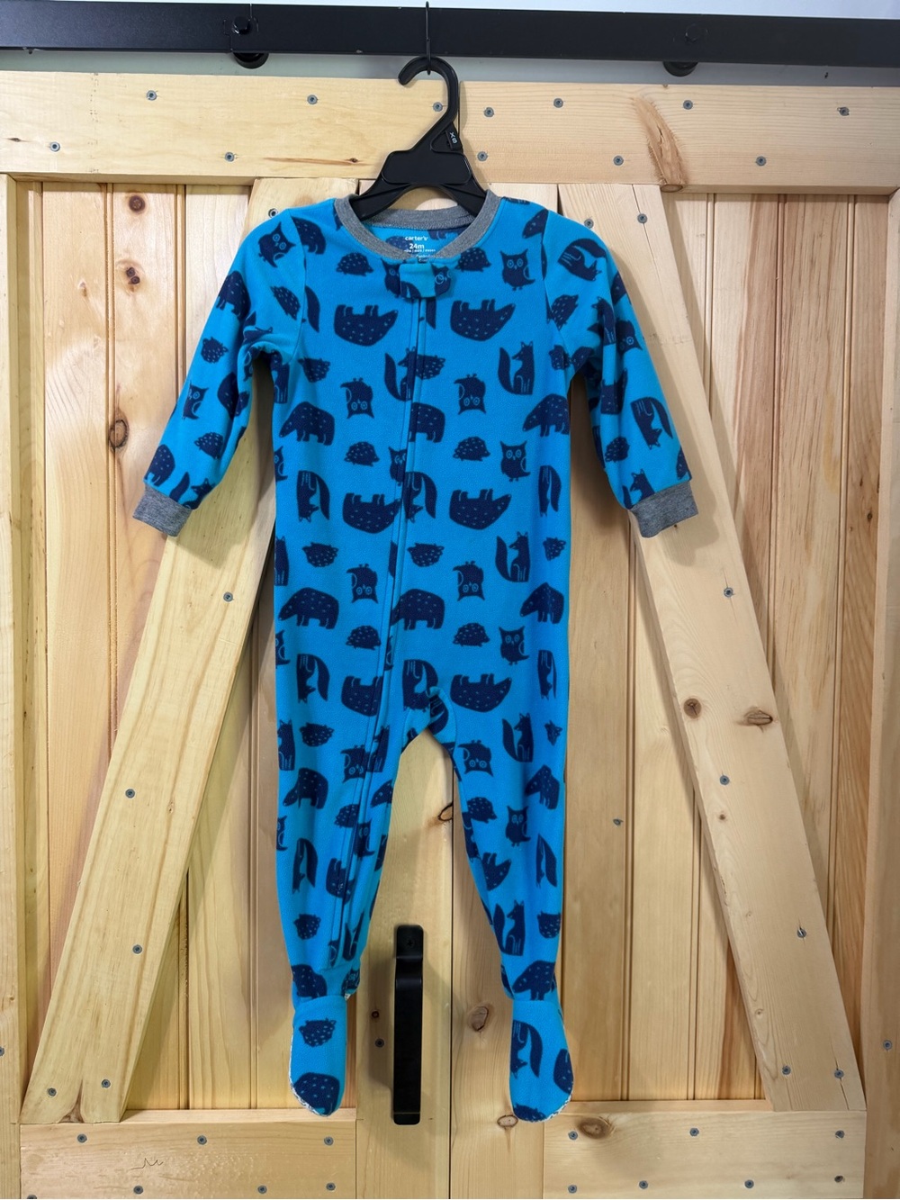 Carter's Bright Blue Footed Animal Print One-Piece